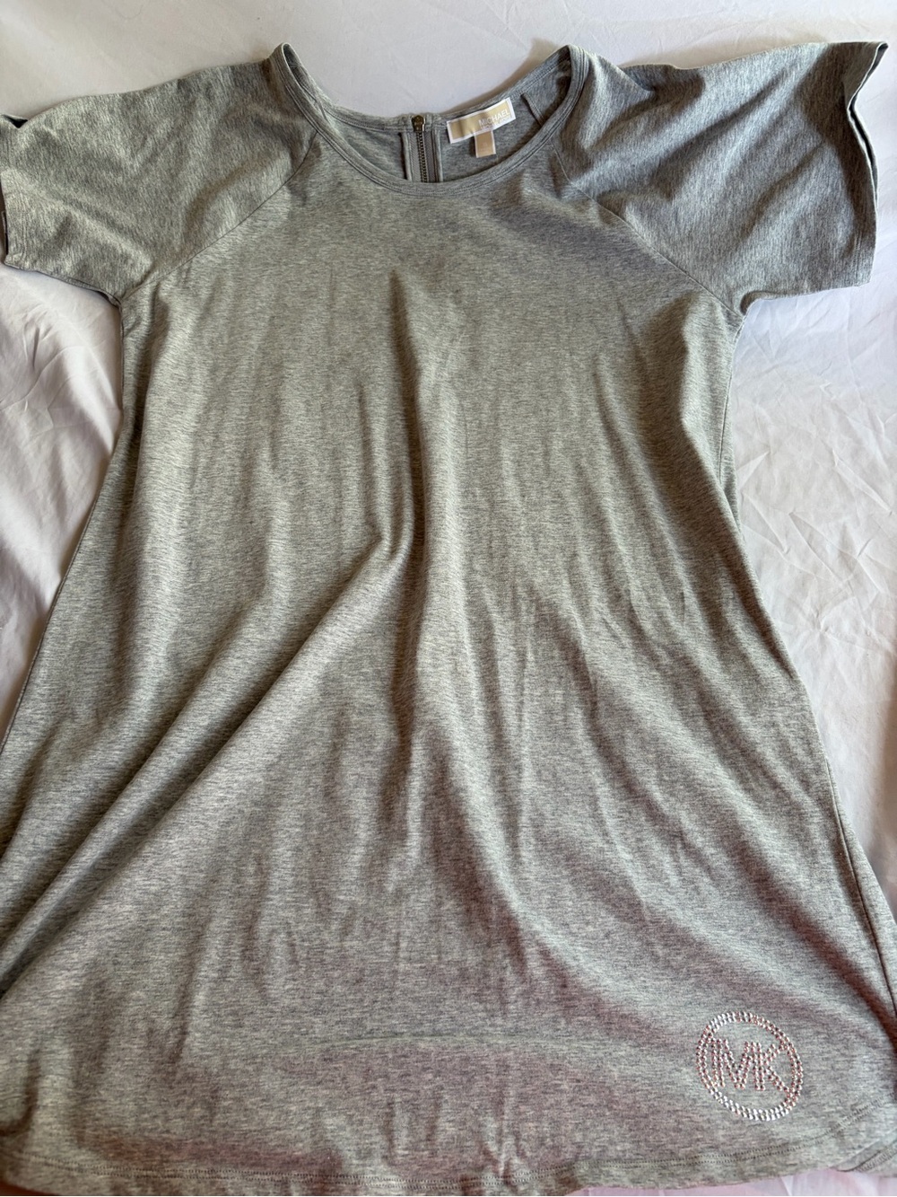 Michael Kors Women’s XL Gray Short Sleeve Dress Embellished Logo NWT